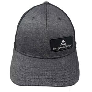 Benjamin Moore Trucker Hat Gray Black Mesh Snapback Embroidered Patch OS Hat